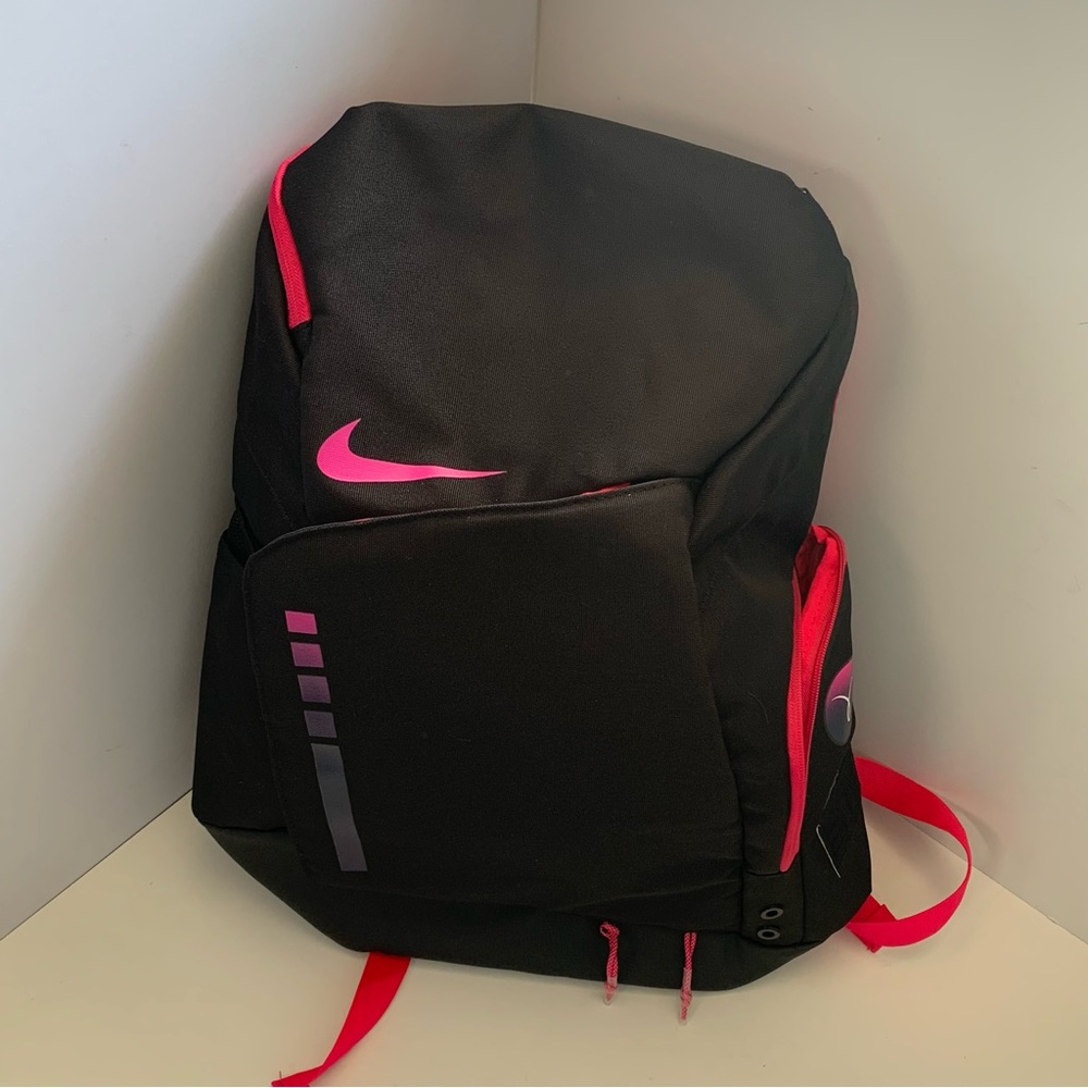 Nike Black Backpack with Neon Pink Accents